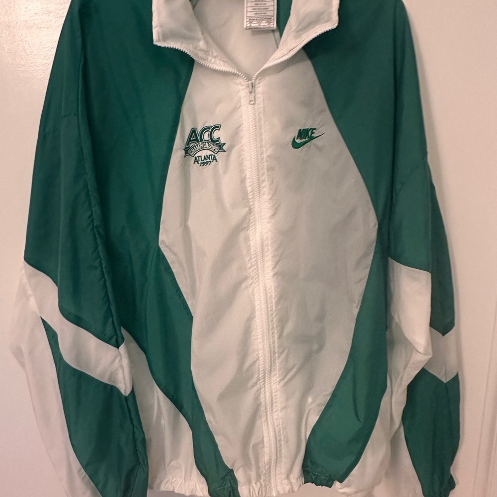 Vintage Nike 1997 ACC Championships green and white winkbreaker jacket size XL